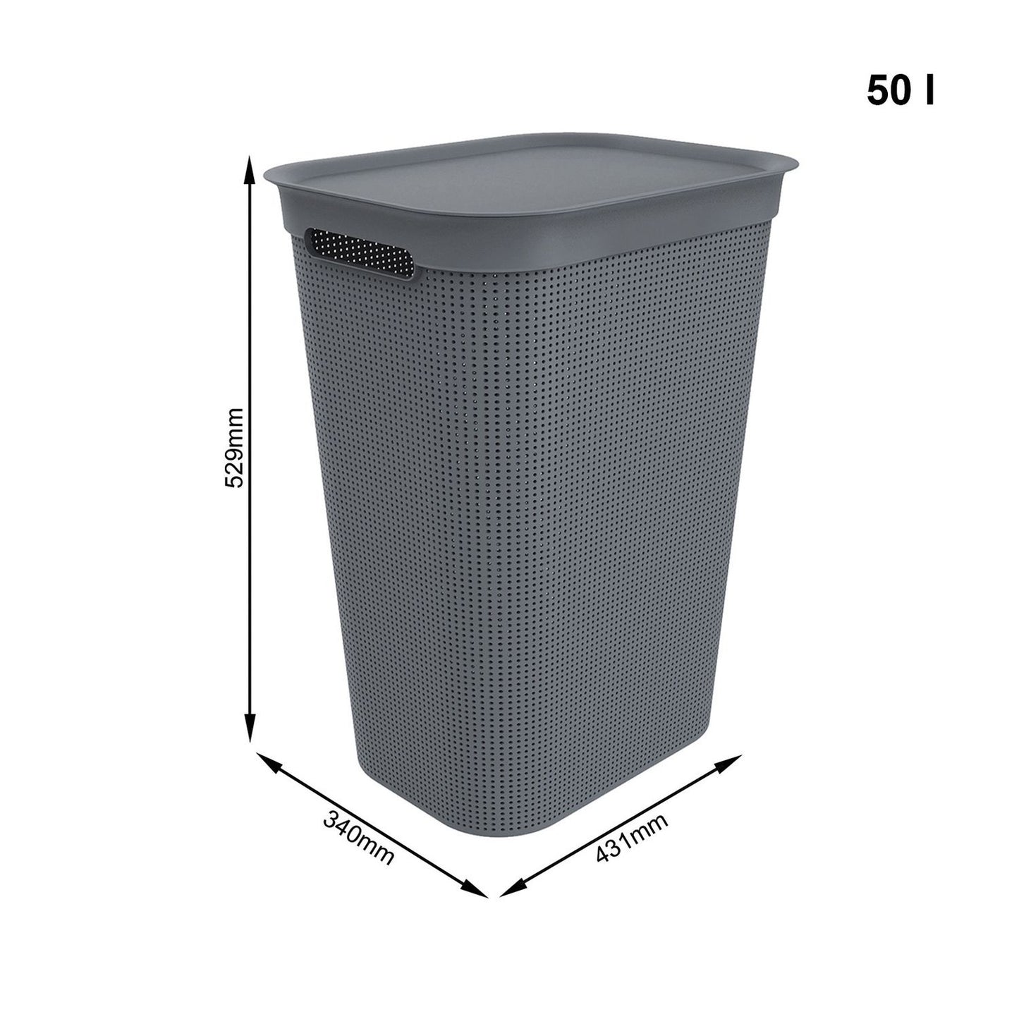 Rotho Brisen Laundry hamper -Grey -50L
