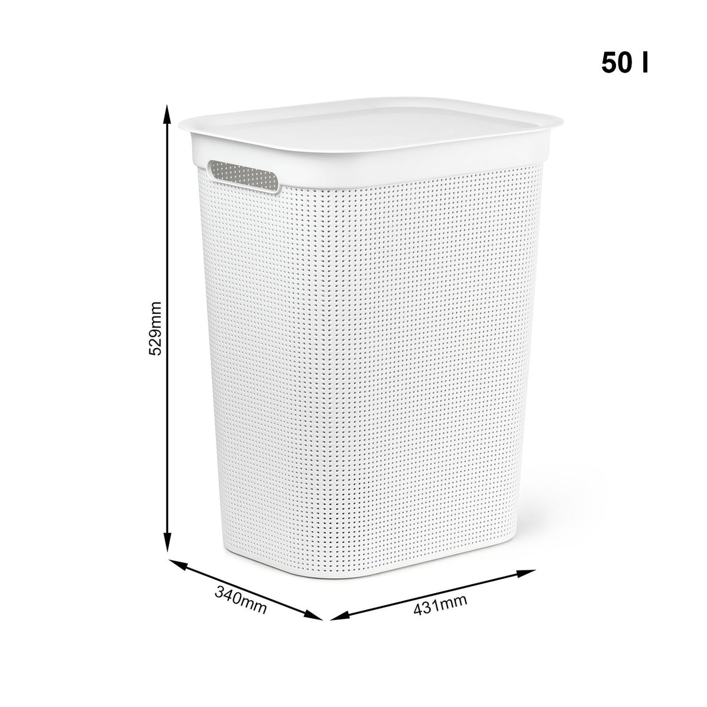 Rotho Brisen Laundry hamper -White -50L