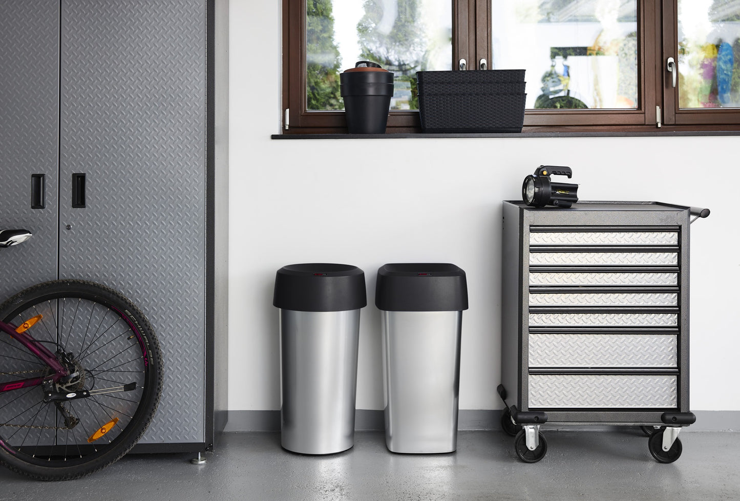 Rotho Iris round Bin-Silver-50L