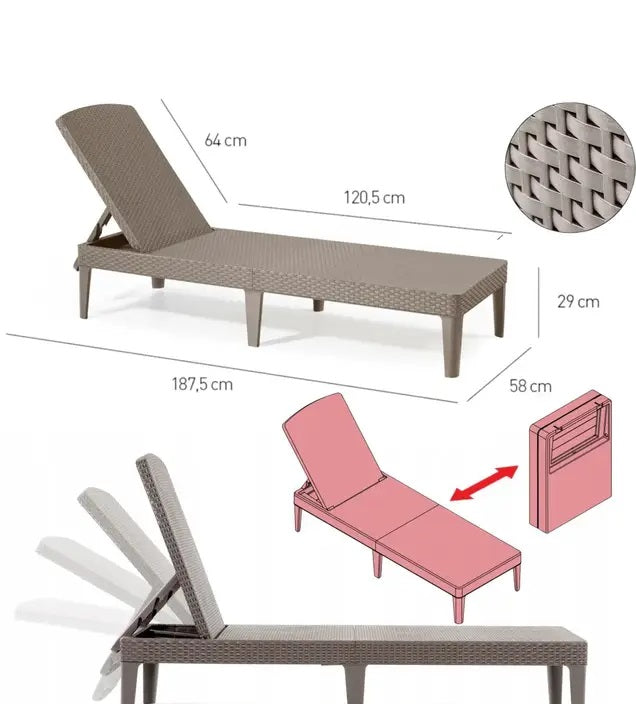 Allibet Jaipur Sunlounger - Beige
