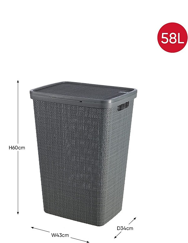 Curver Jute Laundry Hamper 58 L - Grey