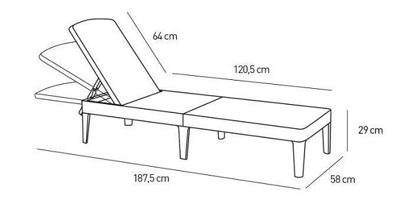 Allibert Jaipur Sunlounger - Grey