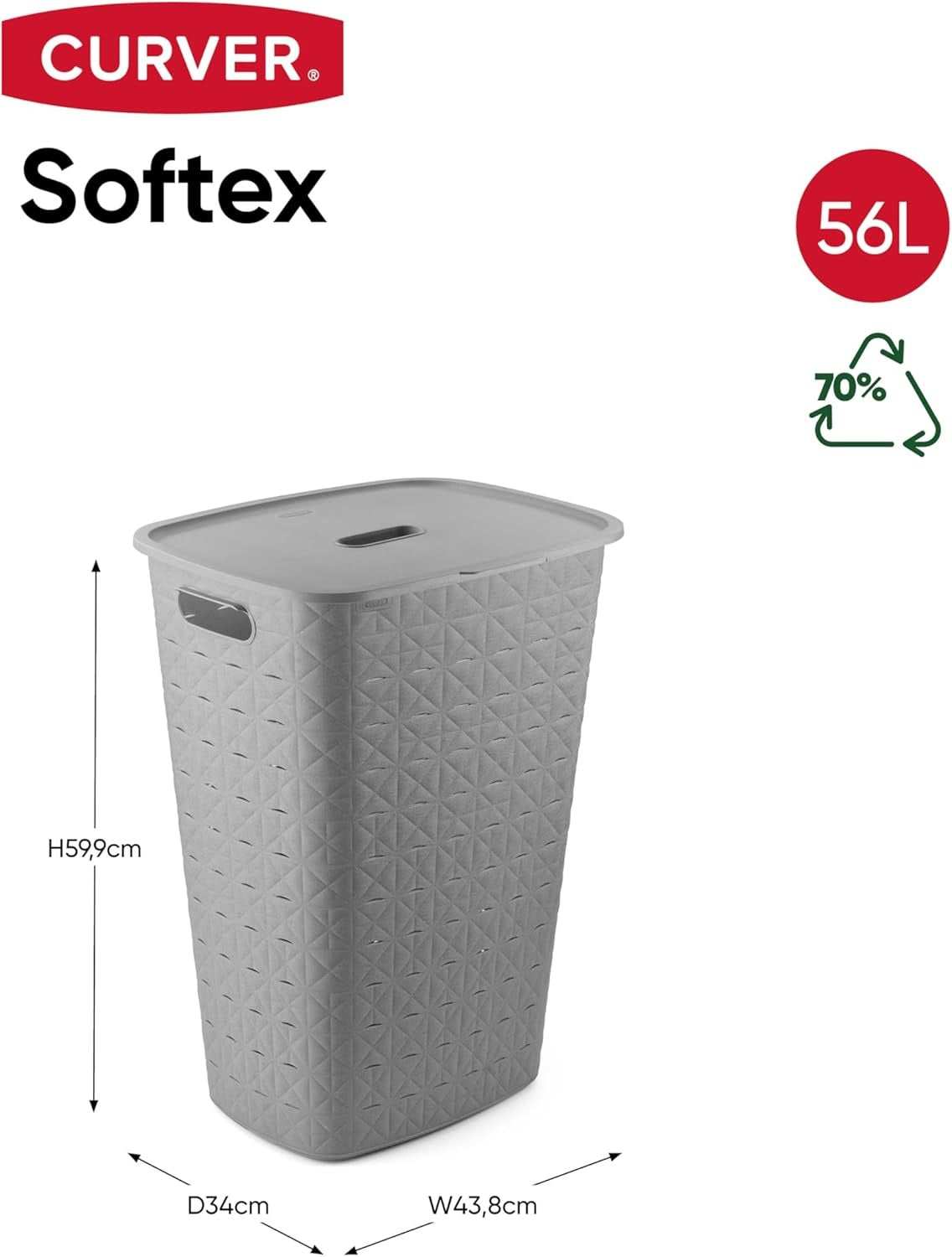 Curver Softex Laundry Hamper 56 L - Brown