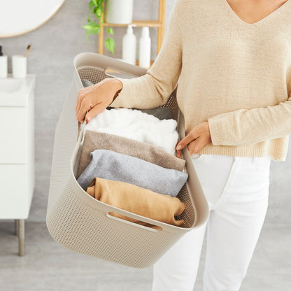 Rotho Brisen Laundry Basket - Beige-41L