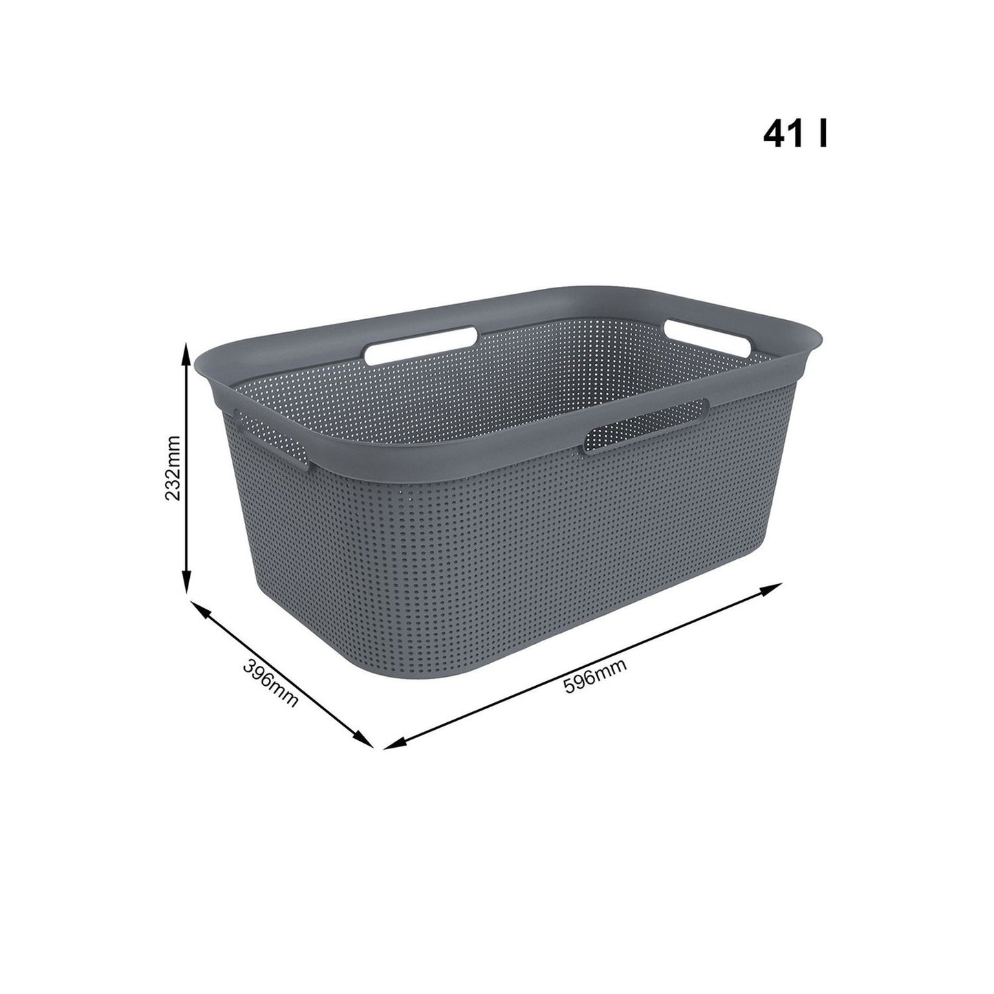 Rotho Brisen Laundry Basket - Grey-41L