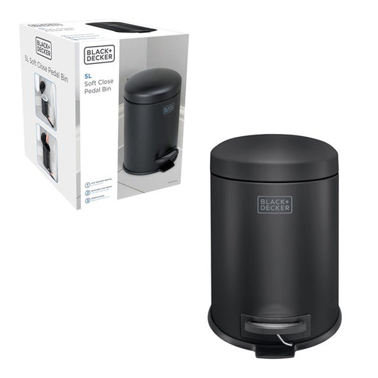 Black + Decker 5 L Dome Bin - Black
