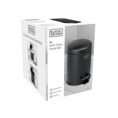 Black + Decker 5 L Dome Bin - Black