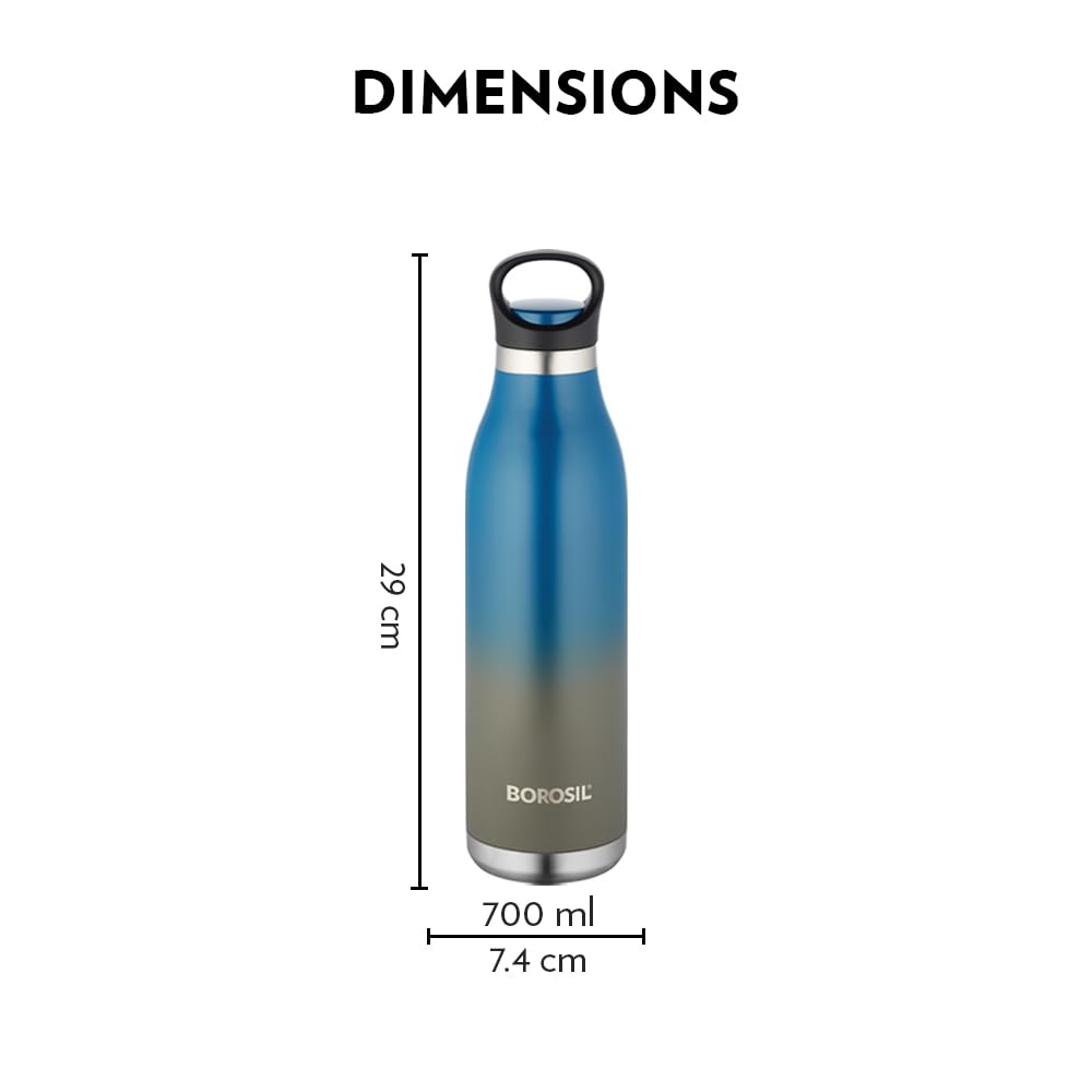 Borosil Colour Crush Blue Flask - 700 ml