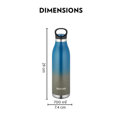 Borosil Colour Crush Blue Flask - 700 ml