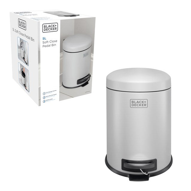 Black + Decker 5 L Dome Bin - Grey