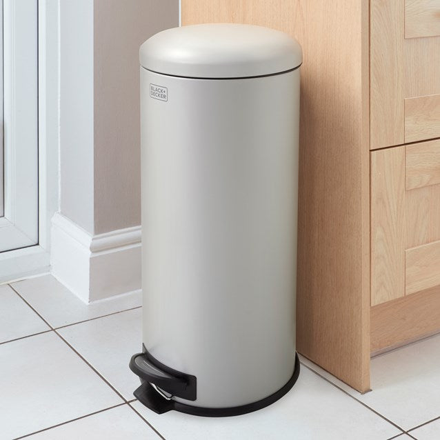 Black + Decker 30 L Bin Matt Grey