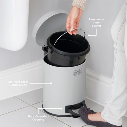 Black + Decker 5 L Dome Bin - Grey