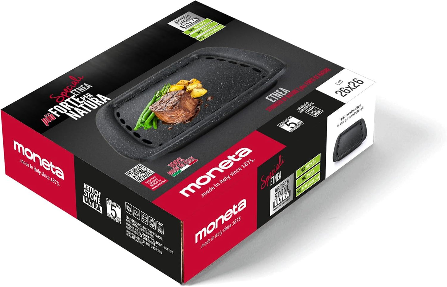 Moneta Etnea Smokefree Grill Plate ( 26cm x 26cm)