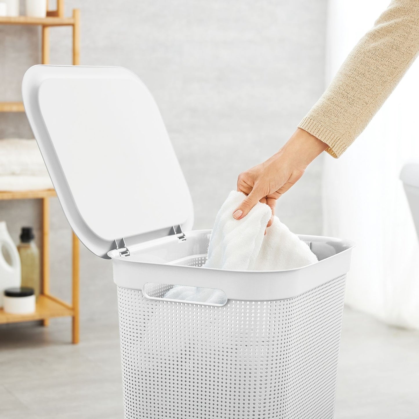 Rotho Brisen Laundry hamper -White -50L