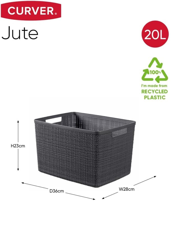 Curver Jute Basket Large - Grey