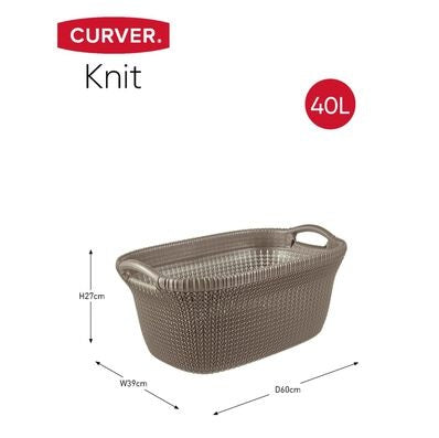 Curver Knit Laundry Basket 40 L - Brown
