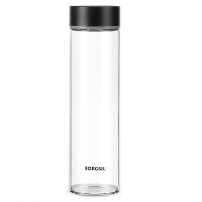 Borosil Neo Glass Bottle - Stainless Steel Lid 550 ml