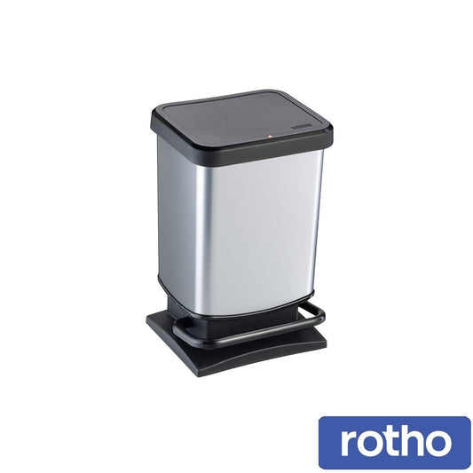Rotho Paso Pedal Bin-Silver- 20L