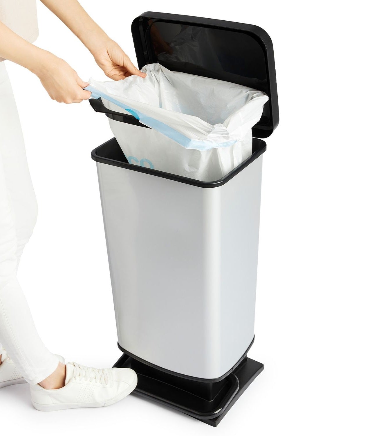 Rotho Paso Pedal bin -Silver -40L