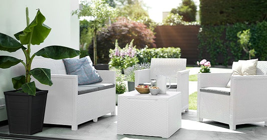 Allibert Emma Set White [ 1 Double + 2 Singles+ 1 Table]