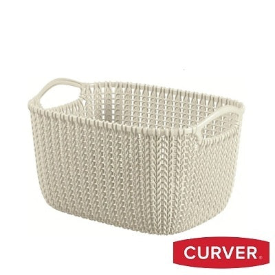 Curver Knit Rectangular Basket White - Large