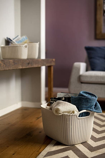 Curver Knit Rectangular Basket White - Large