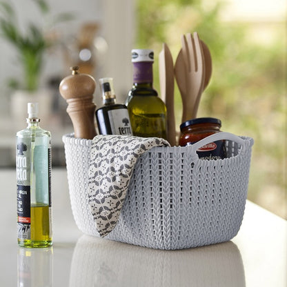 Curver Knit Rectangular Basket White - Medium