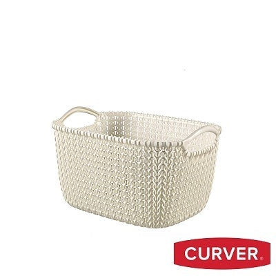 Curver Knit Rectangular Basket White - Medium