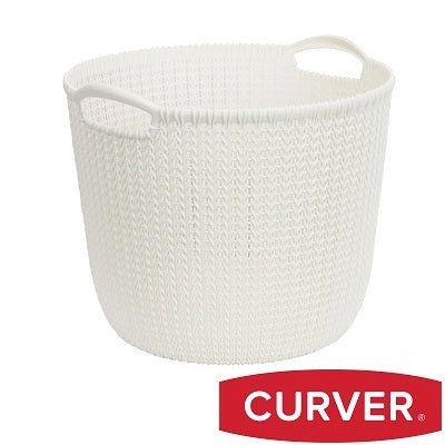 Curver Knit Round Laundry Basket 30 L - White
