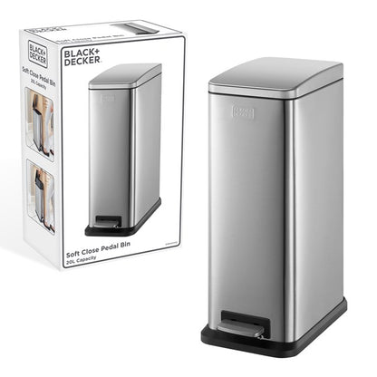Black + Decker 20 L Bin - Stainless Steel