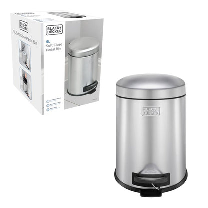 Black + Decker 5 L Dome Bin - Stainless Steel