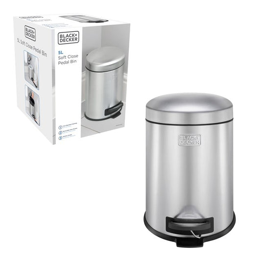 Black + Decker 5 L Dome Bin - Stainless Steel