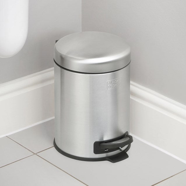 Black + Decker 5 L Dome Bin - Stainless Steel