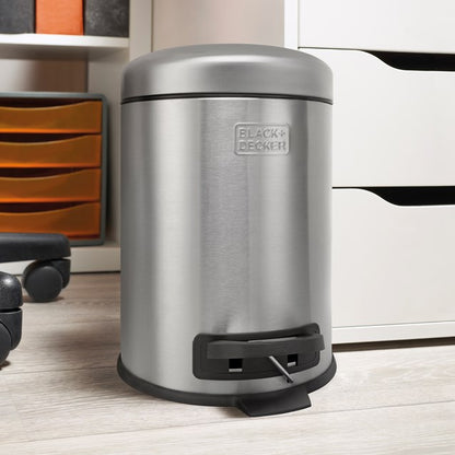 Black + Decker 5 L Dome Bin - Stainless Steel