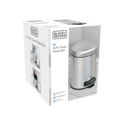 Black + Decker 5 L Dome Bin - Stainless Steel
