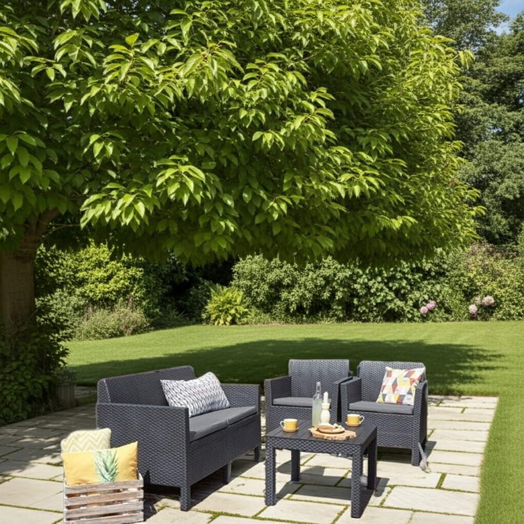 Allibert Chicago Set - Grey [2 Singles+ 1 Double+1 Table]