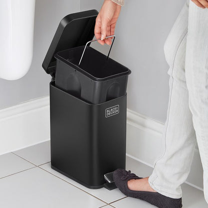 Black + Decker 5 L Slim Bin - Black