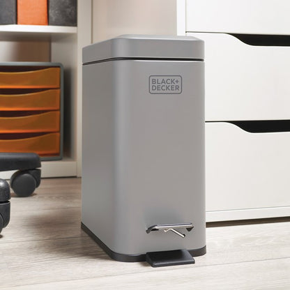 Black + Decker 5 L Slim Bin - Grey