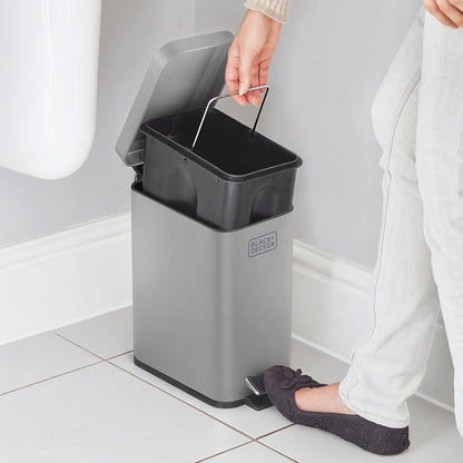 Black + Decker 5 L Slim Bin - Grey
