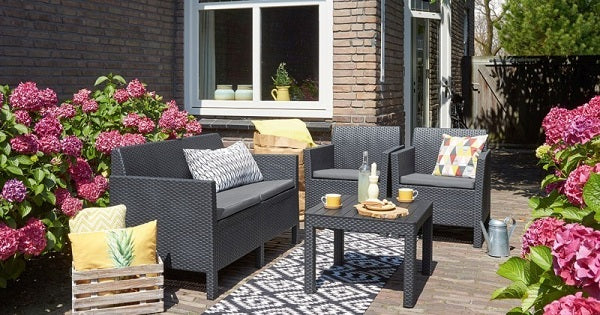 Allibert Chicago Set - Grey [2 Singles+ 1 Double+1 Table]